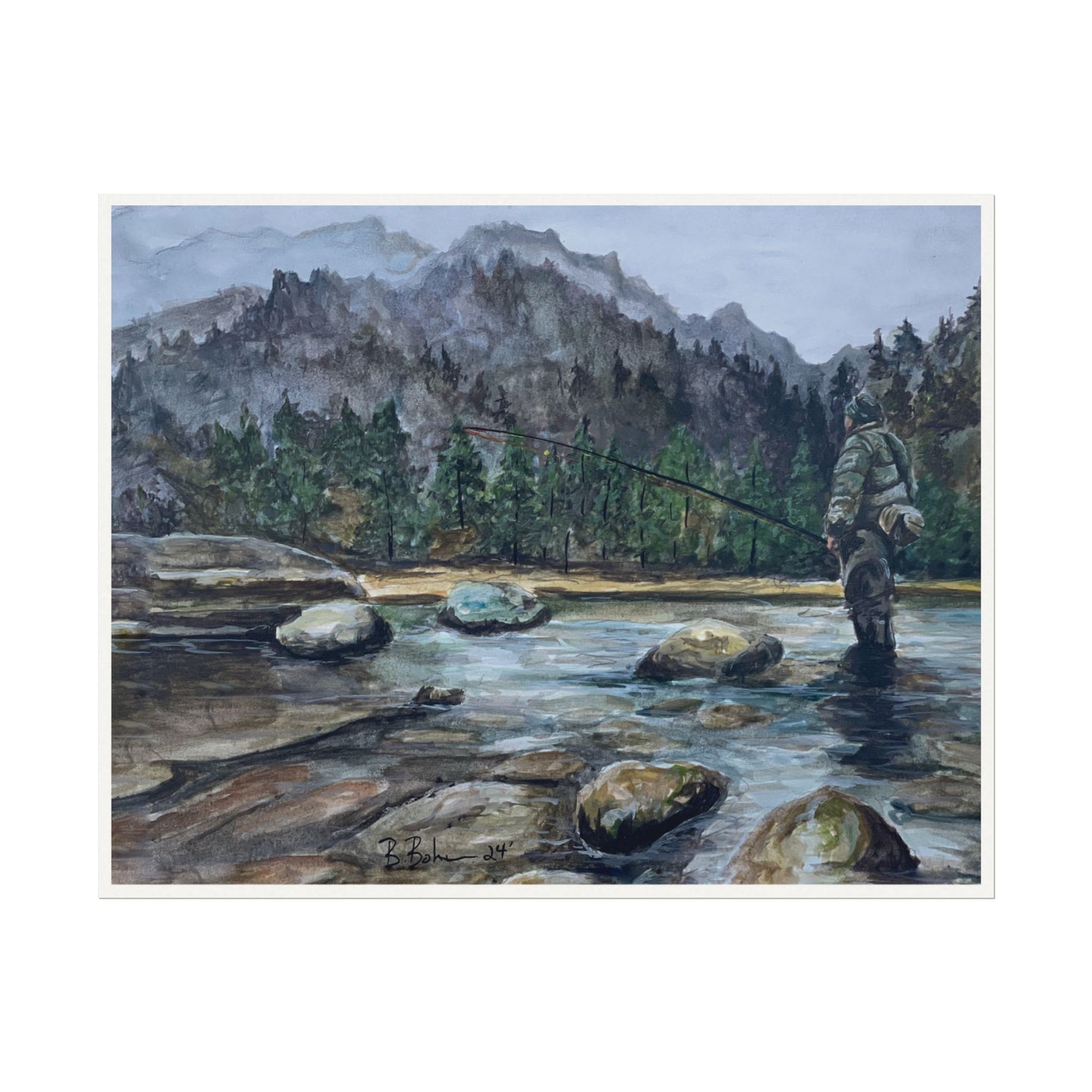 "Mystic Drift: Fly Fishing in the Mist"
