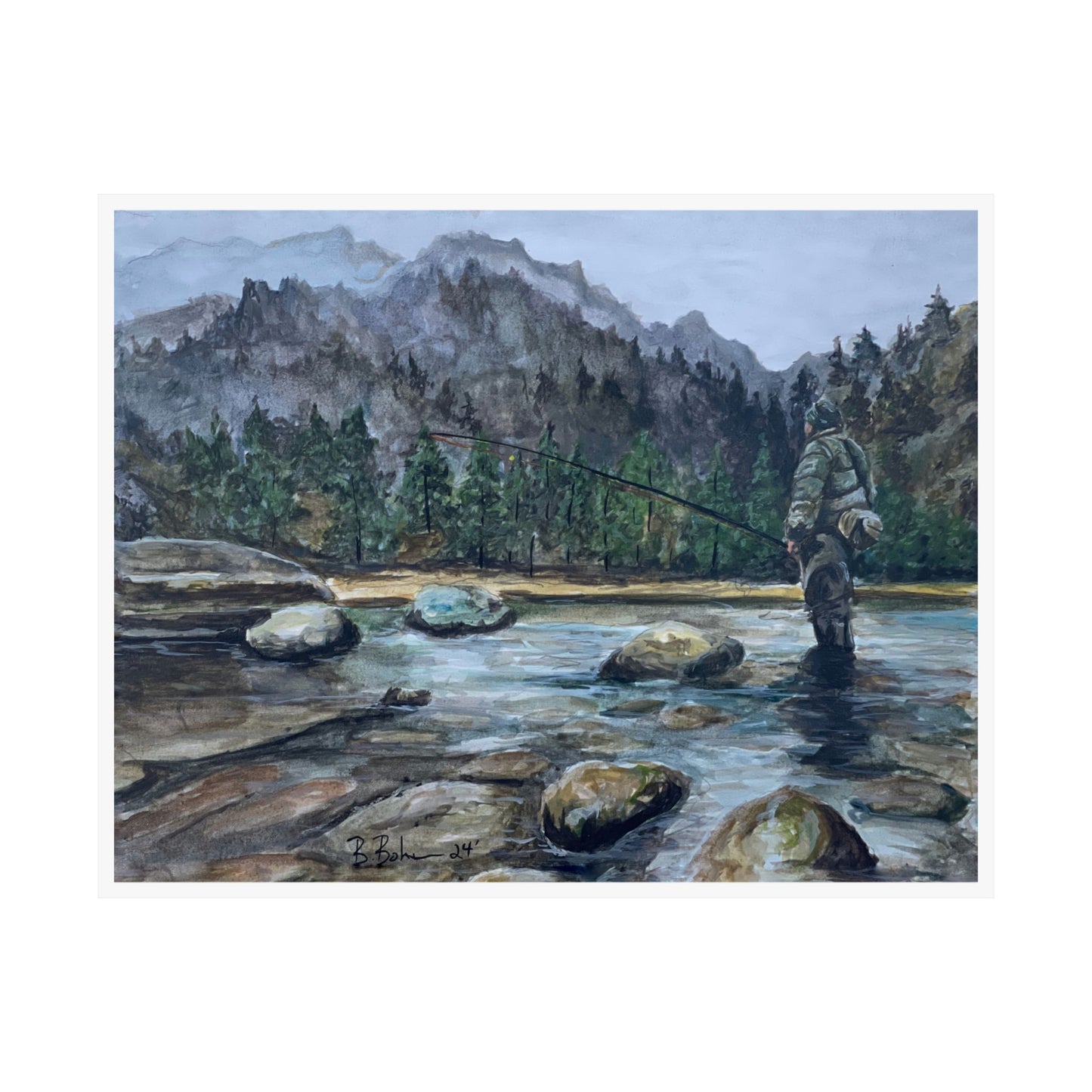 "Mystic Drift: Fly Fishing in the Mist"